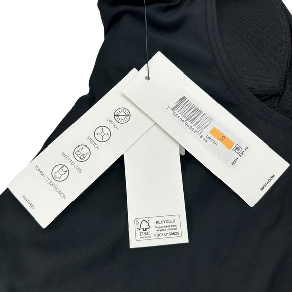 NEW DKNY Black Tankini Swimsuit Set Size Small / Medium Twist Front Mid Rise NWT - Picture 6 of 11